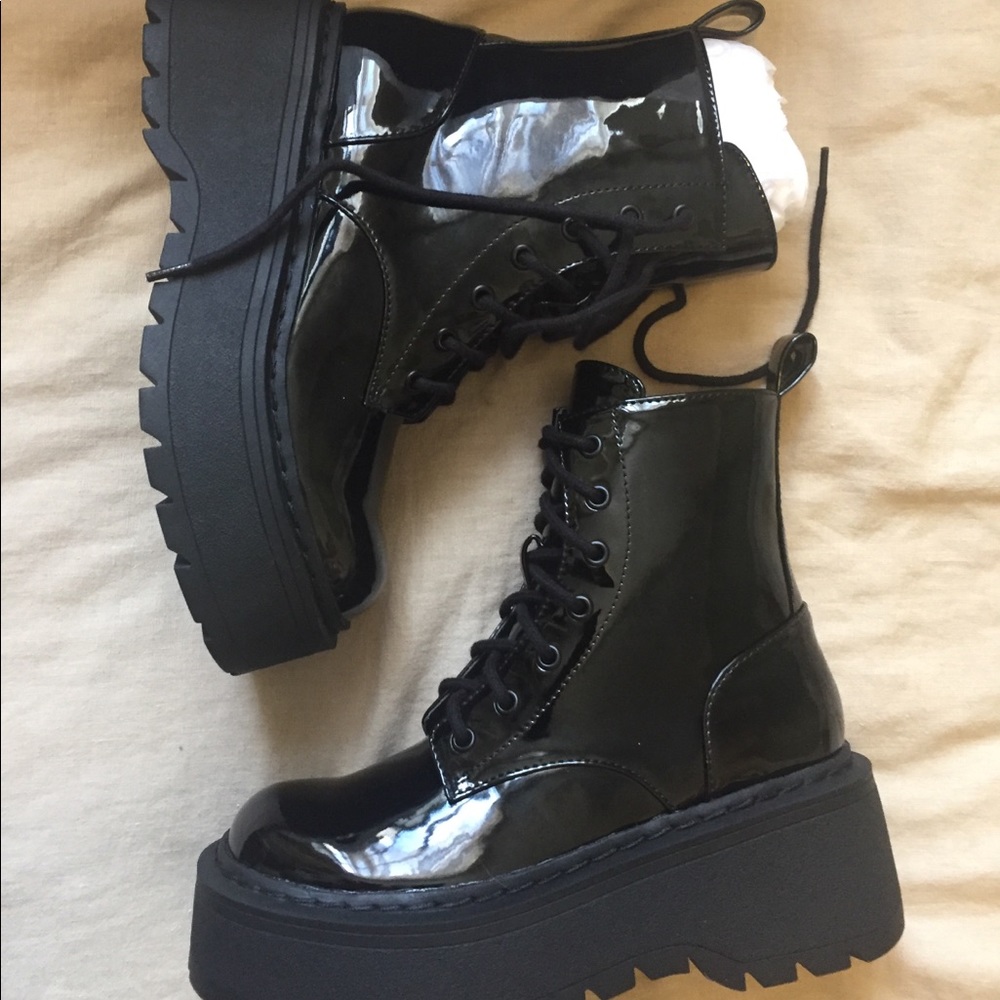 Delias for dolls kill wicked soul patent boots